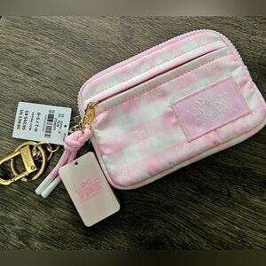 PINK X LSF LoveShackFancy Zip Card Case Keychain Gingham Icons VICTORIA'S SECRET